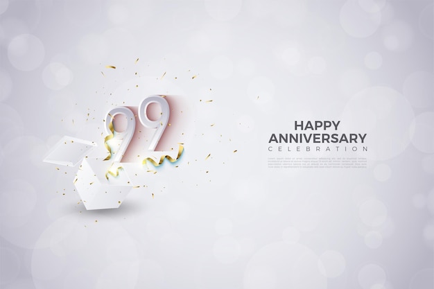 99° anniversario con l'illustrazione dei numeri che appare