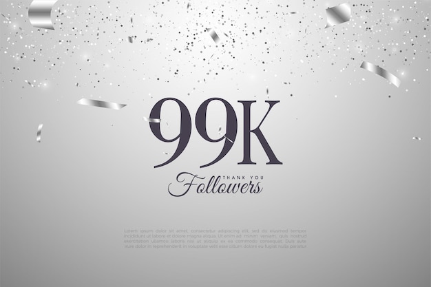 99k follower con numeri neri su sfondo argento