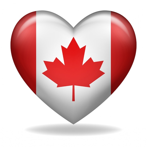 A forma di cuore della bandiera del Canada