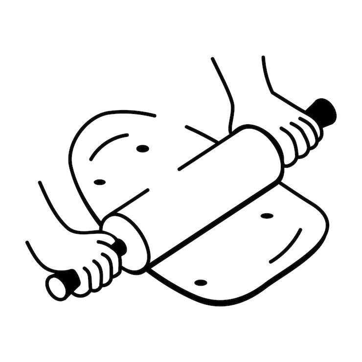 Vettore a hand drawn style icon showing a rolling clay motion