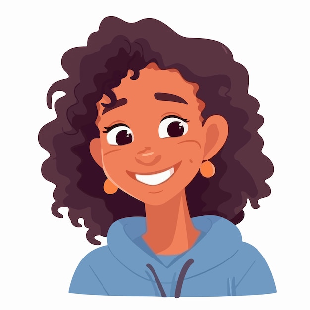a Ritratto e avatar di ragazza Risate e gioia sorriso e calma Diversità di personaggi