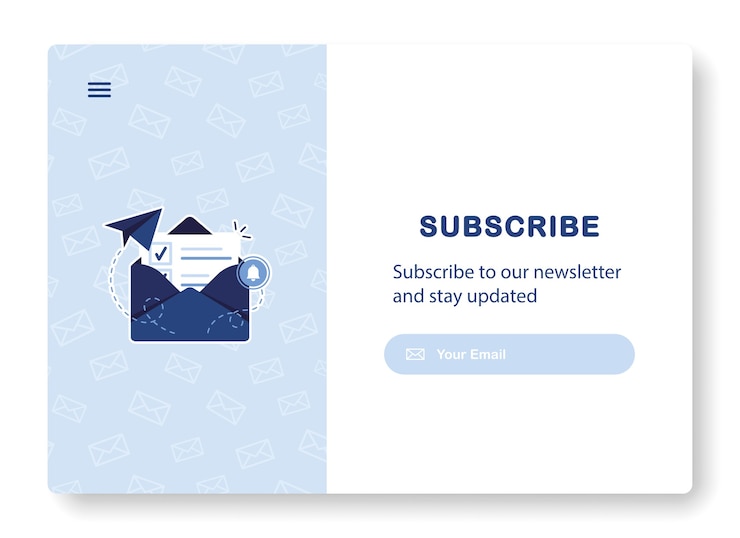 Vettore abbonamento all'email marketing