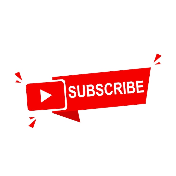 Vettore abbonarsi etichetta con icona youtube isolata su sfondo bianco