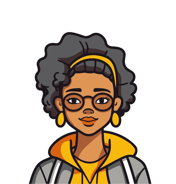 Vettore abbraccia la diversità con questa illustrazione vettoriale di una ragazza nera sicura di sé con gli occhiali. celebra l'individualità in ogni design