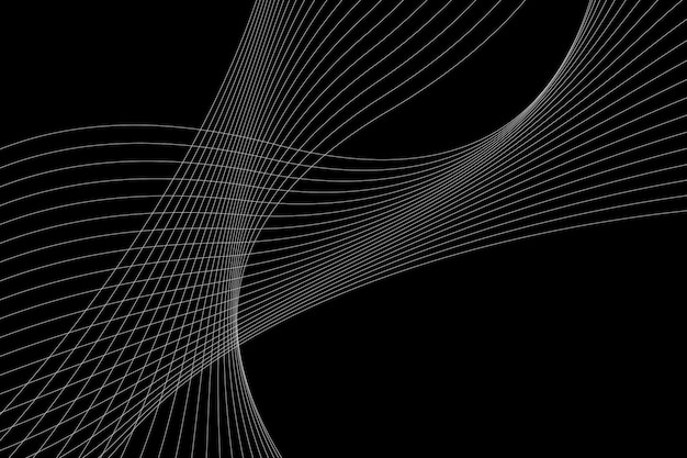 Abstrack Bacground Ondata di curva a linea scura nera