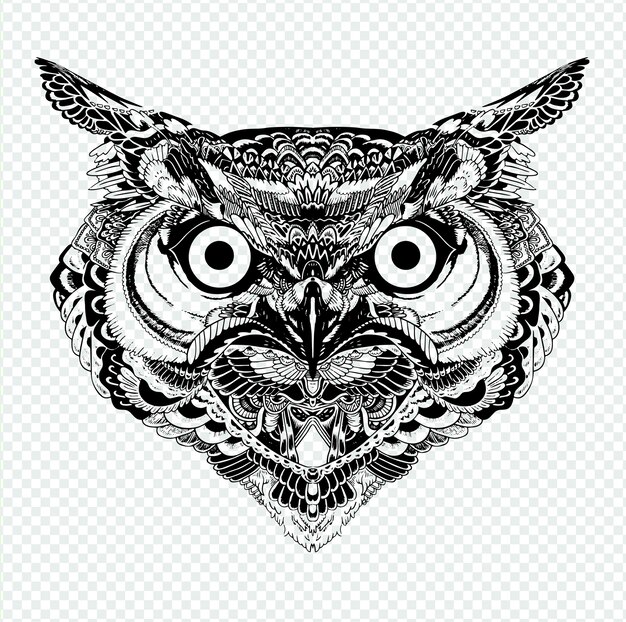 Abstrack Ornamental Owl Illustration di Nobe Studio