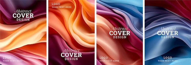 Abstract artistic cover template design set per la relazione annuale