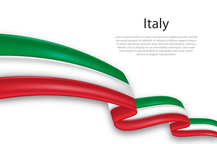 Vettore abstract bandiera ondulata dell'italia su sfondo bianco