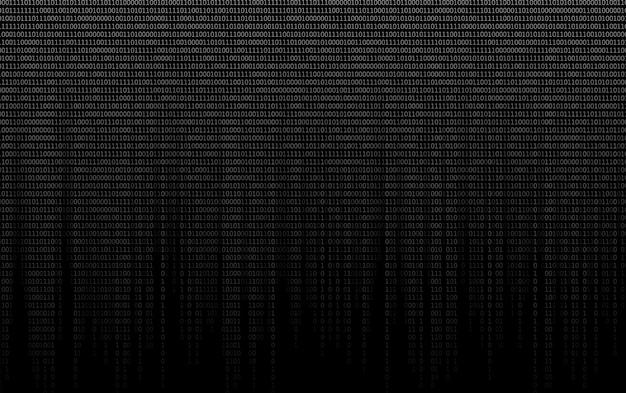 Abstract binary code background with a falling stream of ones and zeros Futuristic digital concept representing data flow cyber information and artificial intelligence network visualization