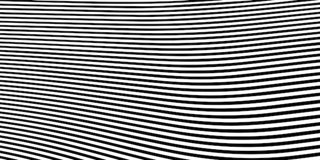 Abstract Black and White Curved Lines Pattern (modello di linee curve in bianco e nero)