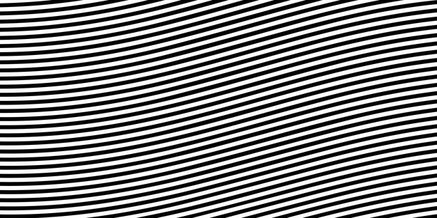 Abstract Black and White Curved Lines Pattern (modello di linee curve in bianco e nero)