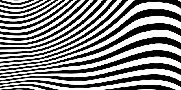 Abstract Black and White Curved Lines Pattern (modello di linee curve in bianco e nero)