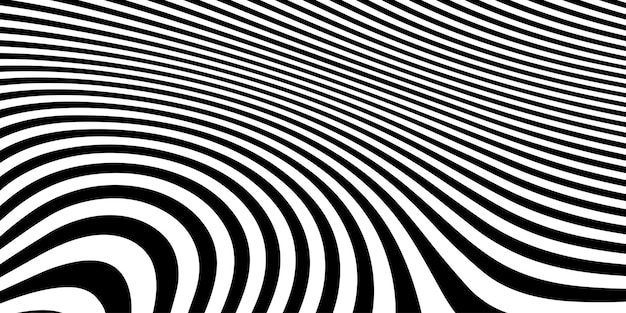 Abstract Black and White Curved Lines Pattern (modello di linee curve in bianco e nero)