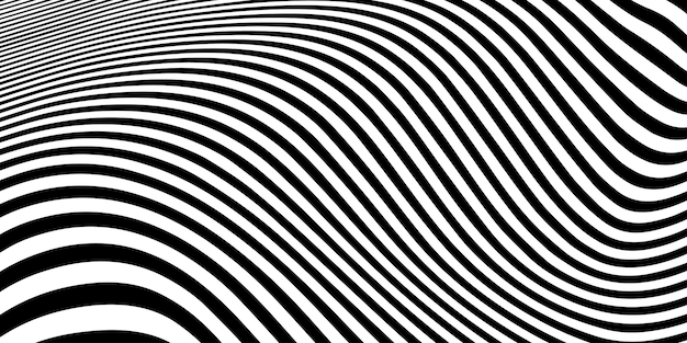 Abstract Black and White Curved Lines Pattern (modello di linee curve in bianco e nero)