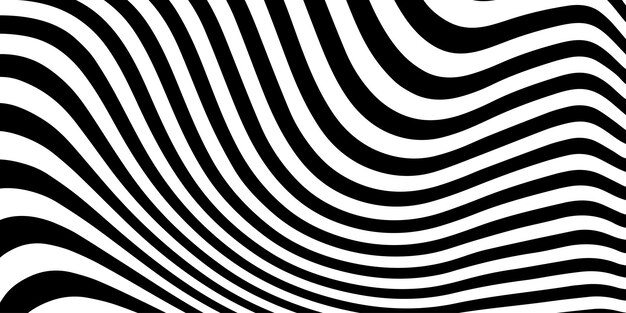 Abstract Black and White Curved Lines Pattern (modello di linee curve in bianco e nero)