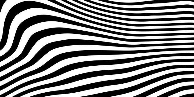 Abstract Black and White Curved Lines Pattern (modello di linee curve in bianco e nero)