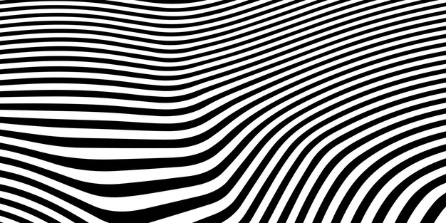 Abstract Black and White Curved Lines Pattern (modello di linee curve in bianco e nero)