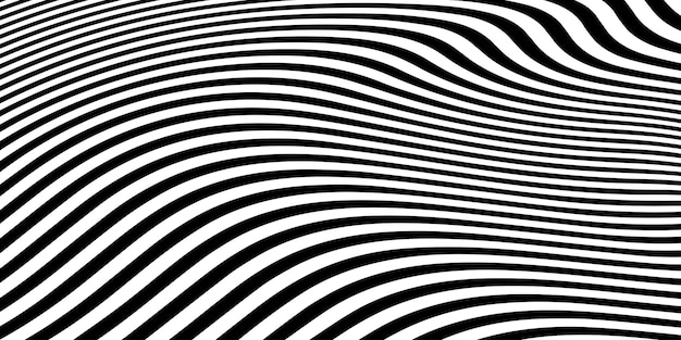 Abstract Black and White Curved Lines Pattern (modello di linee curve in bianco e nero)