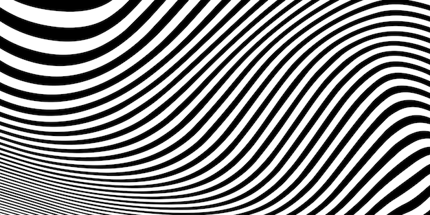 Abstract Black and White Curved Lines Pattern (modello di linee curve in bianco e nero)