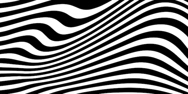 Abstract Black and White Curved Lines Pattern (modello di linee curve in bianco e nero)