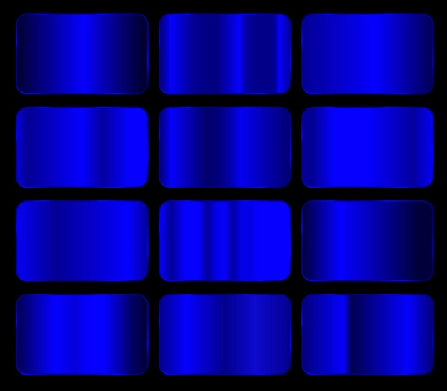Abstract blue chrome vector set template per lo sfondo della presentazione