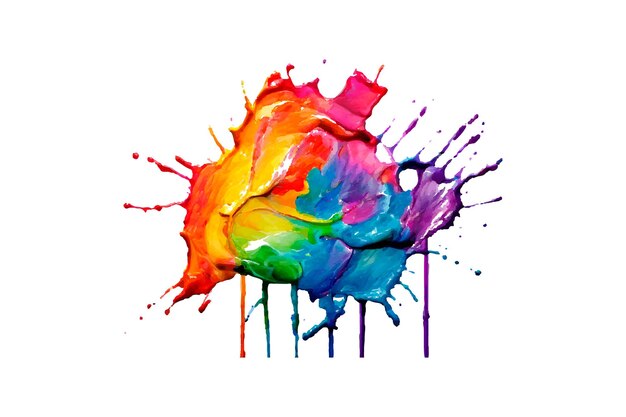 Abstract colorato arcobaleno colore pittura illustrazione e acquerello Splash Circle Frame