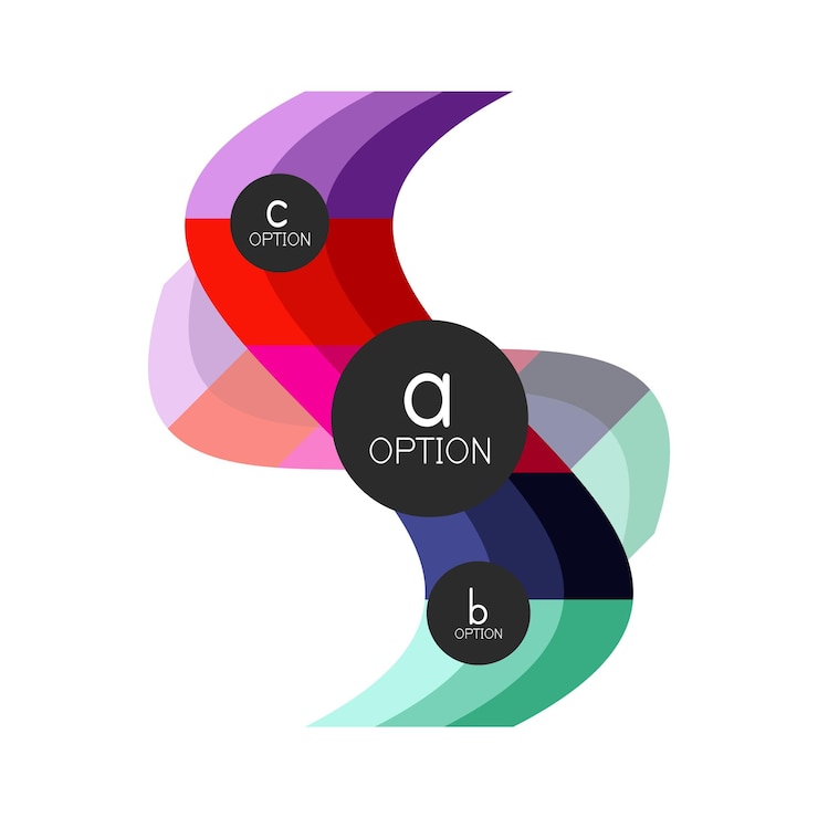 Vettore abstract colorato opzione geometrica infografica modello di progettazione con esempio opzioni abc sfondo astratto per presentazione aziendale o banner informativo
