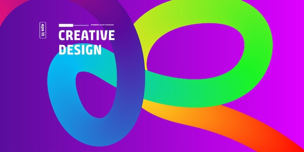 Abstract Colorful Gradient Waves Modello vettoriale di progettazione creativa