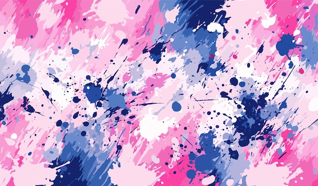 Abstract Colorful Paint Splatter Pattern Light Pink and Light Navy Bold Colors Heavy Brushstrokes