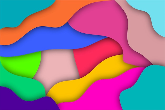 Abstract Colorful Wave Backgrounds Fluid Gradient Paper Cut Designs per progetti grafici moderni
