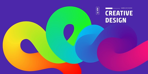 Abstract Colorful Waves Gradient Design Vector Template Creative Background Stile moderno Fluido
