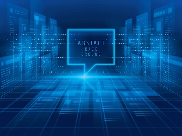 Abstract Cyberspazio digitale e concetto di connessioni di rete di linee leggere Elaborazione strutturata dei dati