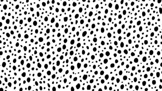 Abstract di stampa vettoriale dalmata disegnata a mano con macchie bianche e nere sullo sfondo