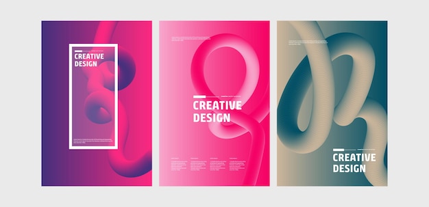 Abstract Fluid Gradient Design Templates Moderno rosa teal viola