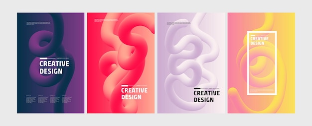 Abstract Fluid Gradient Shapes Modelli vettoriali di progettazione creativa