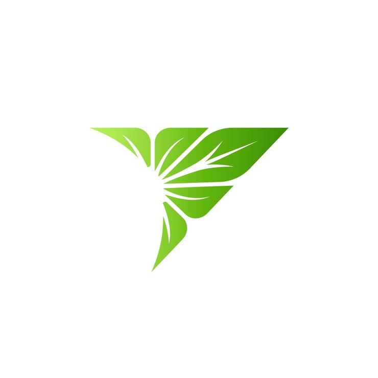 Abstract foglia logo di crescita a freccia moderna icona fresca colore verde dinamico