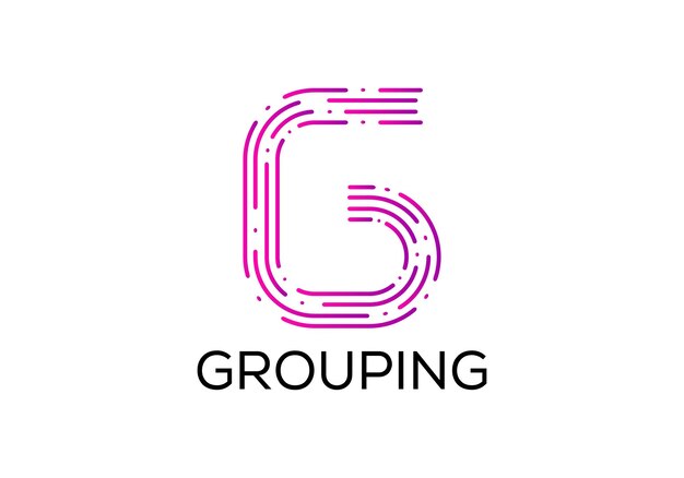 Abstract G lettera moderna iniziale segni di lettere logo design