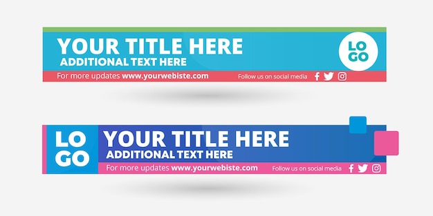 Abstract geometric lower third banner template design vector illustration