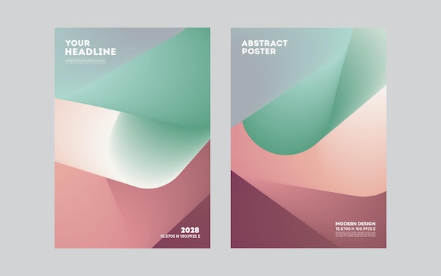 Abstract geometric poster design with gradient colors