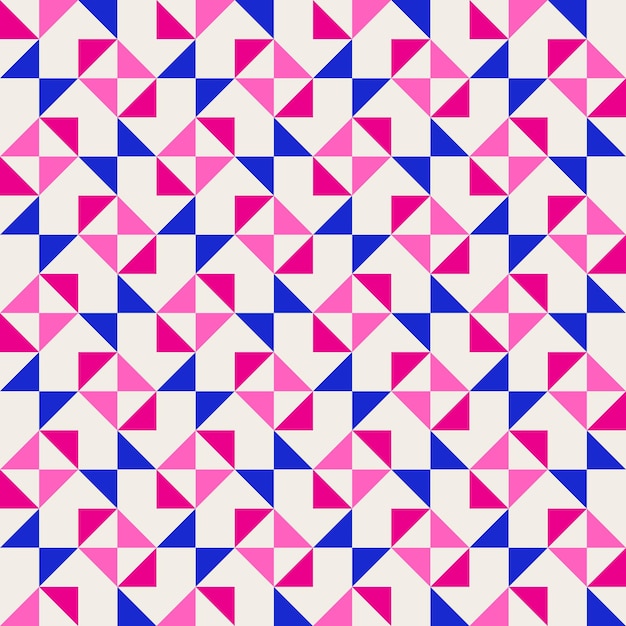 Abstract geometric quilt seamless vector pattern patchwork background rosa fuchsia cobalto blu