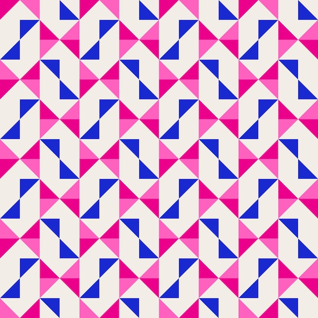 Abstract geometric quilt seamless vector pattern patchwork background rosa fuchsia cobalto blu