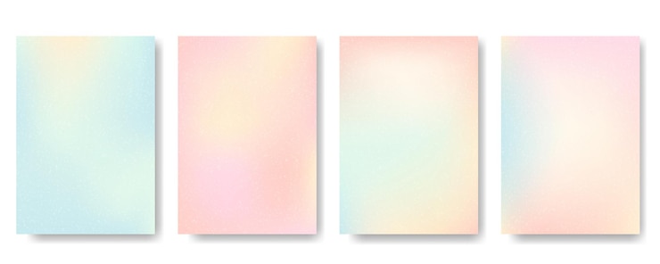 Vettore abstract gradient mesh backgrounds collection multicolor pastel soft blend grain texture blur fluid