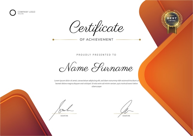 Abstract gradiente elegante certificato di apprezzamento modello di certificato geometrico astratto