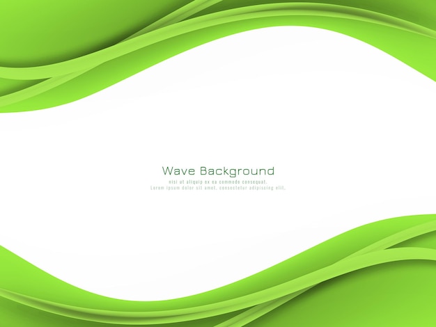 Abstract Green Wave Background