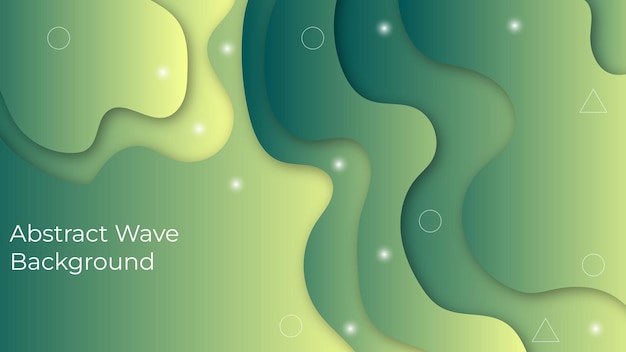 Abstract Green Wave Background