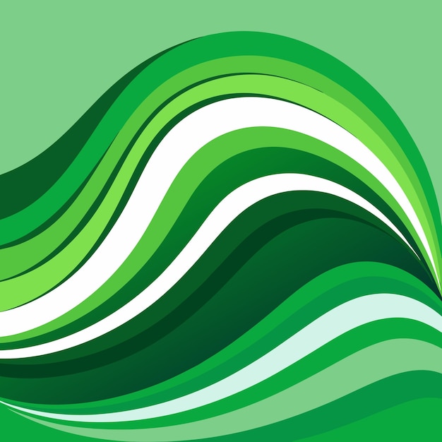Abstract Green Wave Pattern con linee di gradiente che scorrono