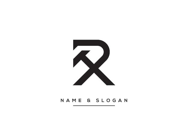 Abstract HR RH lettera semplice stile business logo design modello vettoriale