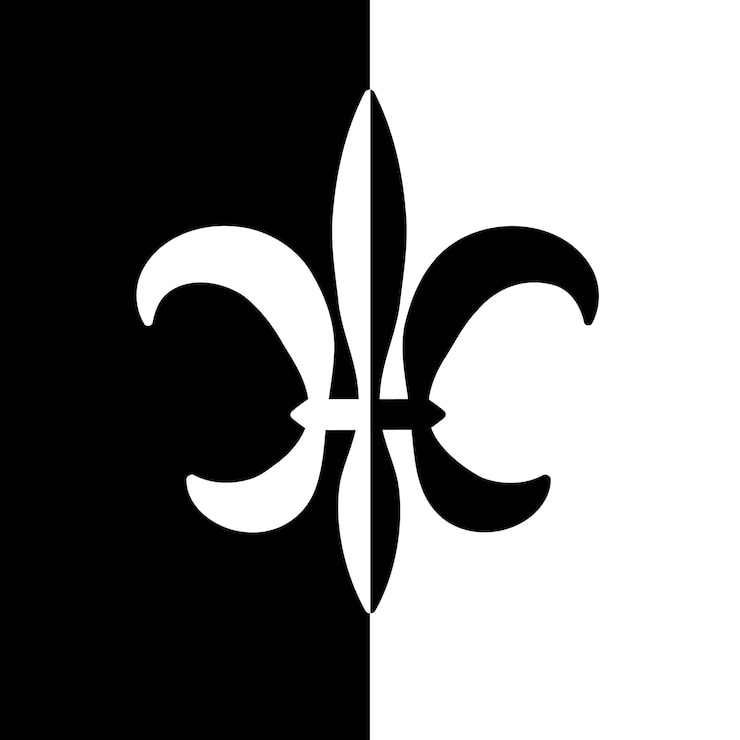 Vettore abstract icona fleur de lis illustrazione in bianco e nero