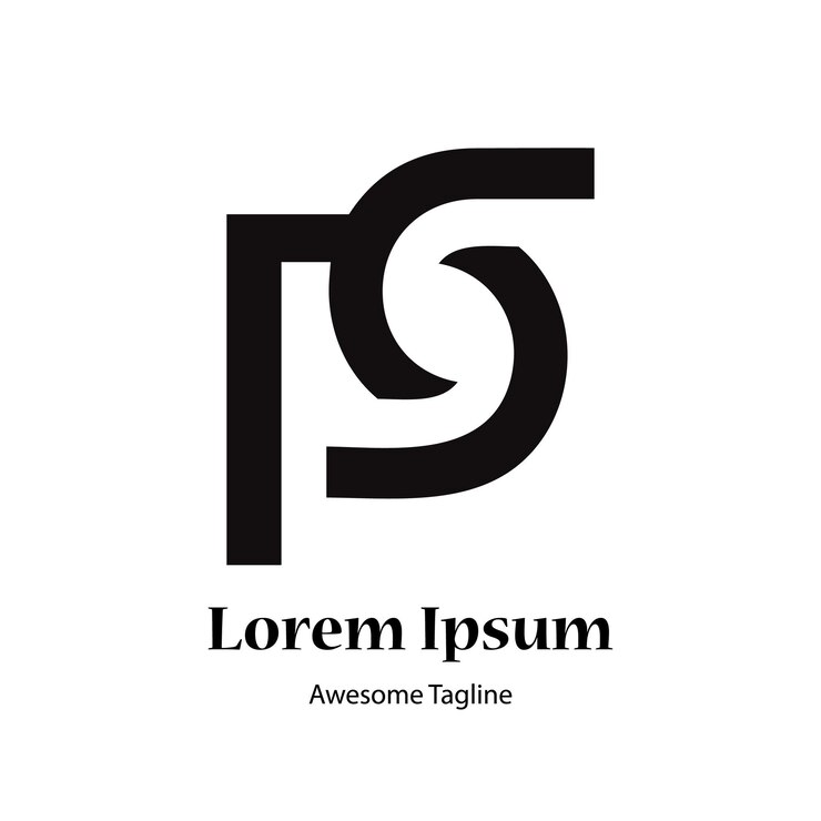 Abstract iniziale lettera P e lettera S modello di progettazione del logo Icon per attività di lusso