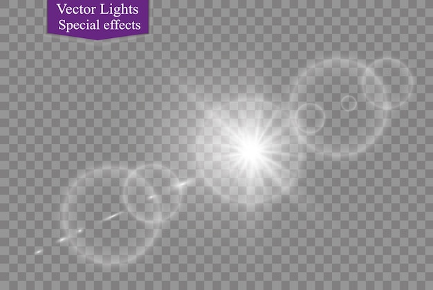 Abstract lente d'oro frontale solare flare trasparente speciale effetto di luce design